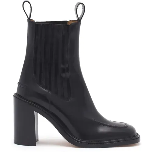 Leather Heel Boots , female, Sizes: 6 UK, 8 UK, 7 UK - Maison Kitsuné - Modalova