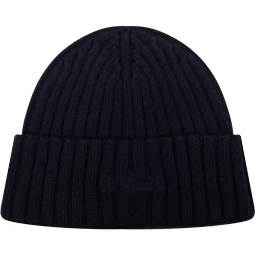 Marineblauer Gerippter Kaschmir Beanie - MC2 Saint Barth - Modalova