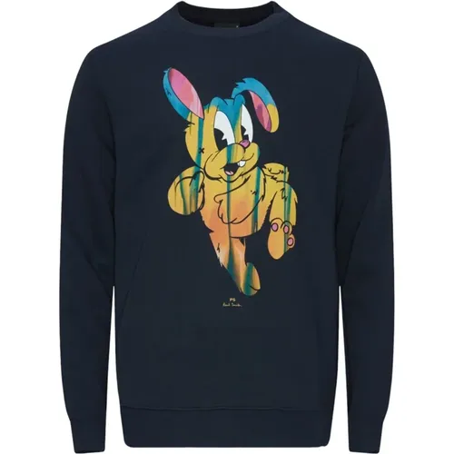 Stylish Rabbit Print Sweatshirt , male, Sizes: XL, L, 2XL - Paul Smith - Modalova