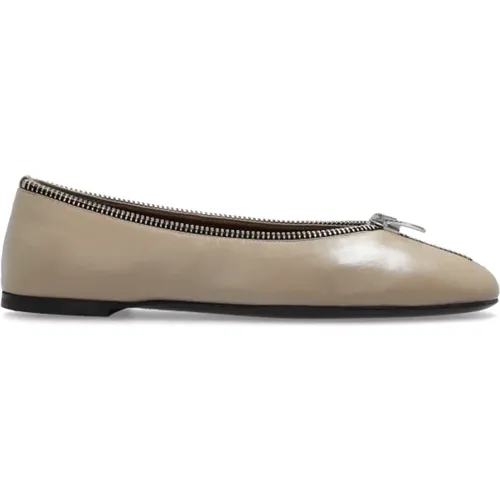 Leather ballet flats , female, Sizes: 4 1/2 UK, 8 UK, 3 UK, 4 UK, 6 UK, 7 UK - giuseppe zanotti - Modalova