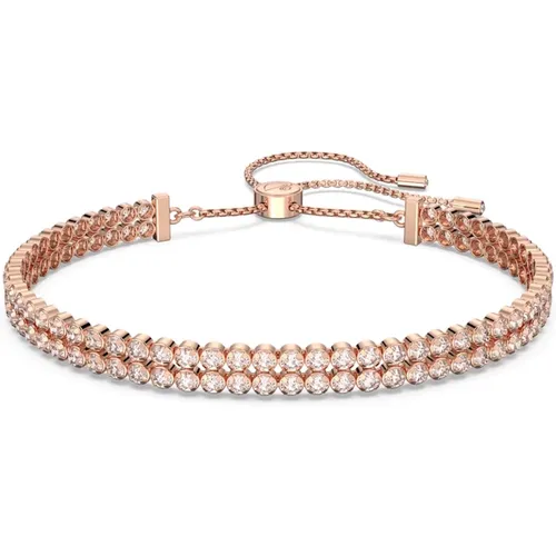 Rose Gold-Plated Crystal Bracelet , female, Sizes: ONE SIZE - Swarovski - Modalova