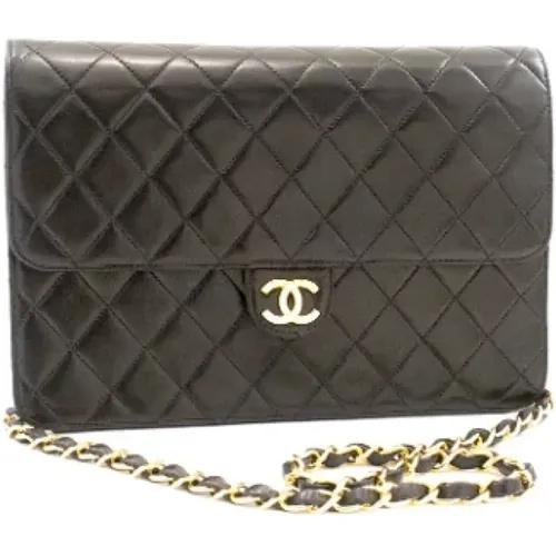 Authentische Chanel Matelassé Schwarze Leder-Schultertasche - Chanel Vintage - Modalova