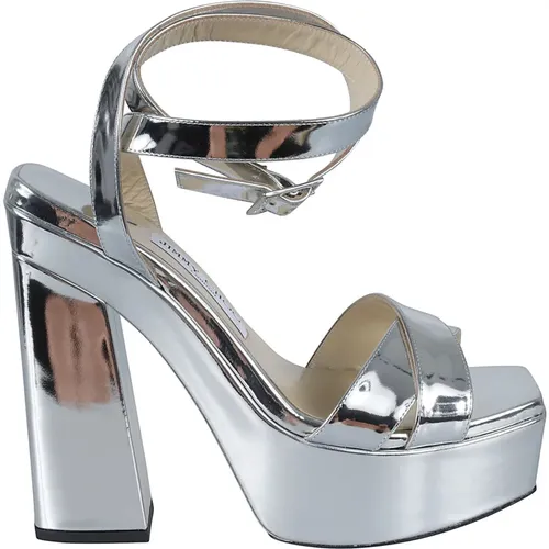 Silver Crossover High Heel Sandals , female, Sizes: 3 UK, 5 1/2 UK, 8 UK - Jimmy Choo - Modalova