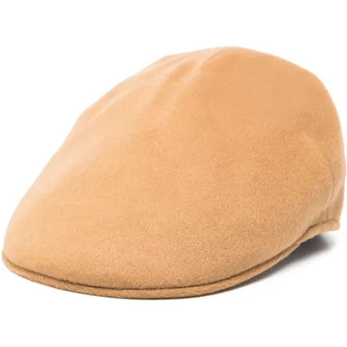 Leather Flat Peak Hat , female, Sizes: 58 CM, 60 CM, 59 CM - Borsalino - Modalova