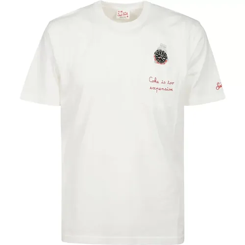 Cotton T-shirt with Red Embroidery , male, Sizes: XL - MC2 Saint Barth - Modalova