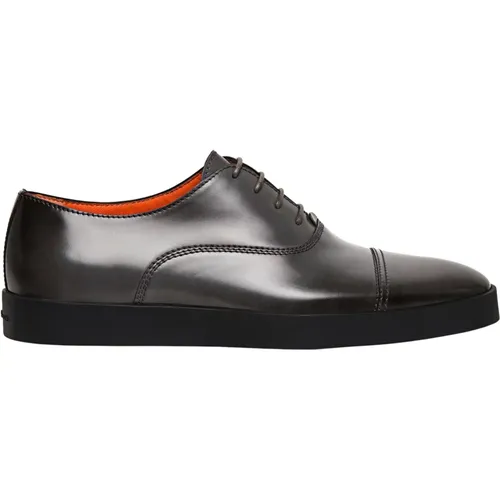 Elegante Leder Oxford Schuhe , Herren, Größe: 39 1/2 EU - Santoni - Modalova