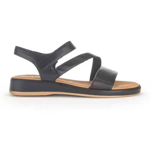 Schwarze Ledersandalen Modern Bequem - Gabor - Modalova