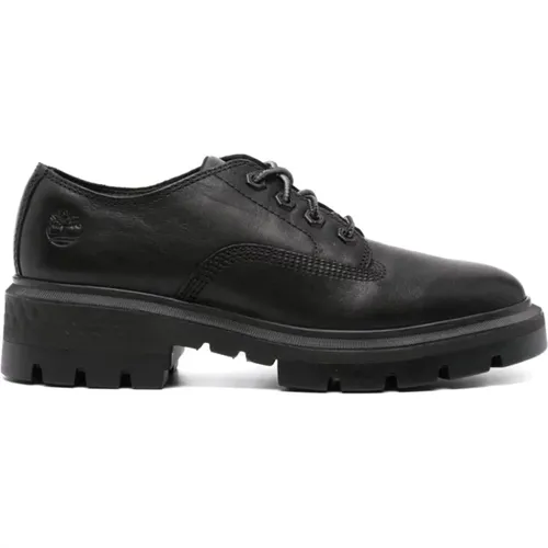 Schwarze flache Schuhe mit geprägtem Logo , Damen, Größe: 37 1/2 EU - Timberland - Modalova