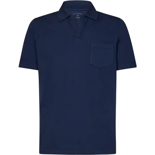 Navy Cotton Jersey Polo Shirt , male, Sizes: S, L - Sease - Modalova