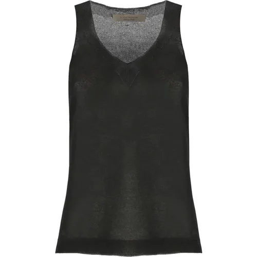 Schwarzes V-Ausschnitt Lurex Top Damen , Damen, Größe: S - D.Exterior - Modalova