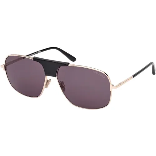 Square Metal Sunglasses Gold Lucido , unisex, Sizes: 62 MM - Tom Ford - Modalova