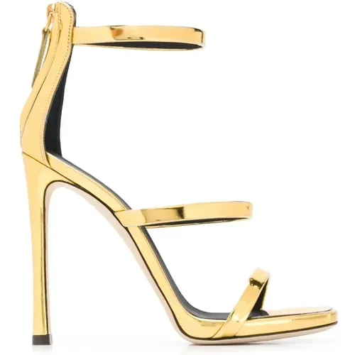 Golden Harmony Sandals with Stiletto Heel , female, Sizes: 6 UK, 4 UK - giuseppe zanotti - Modalova