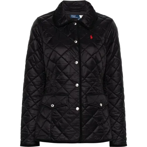 Isolierte Schwarze Nylon-Casual-Jacke - Polo Ralph Lauren - Modalova