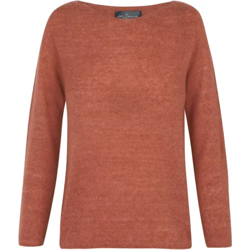 Alpaca Cashmere Silk Salmon Sweater , female, Sizes: S, L, XL, 2XL - Cortana - Modalova