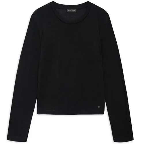 Langarm Crew Neck Modal Cashmere Tee , Damen, Größe: S - Anine Bing - Modalova