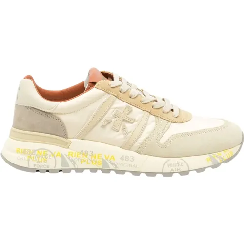 Beige Suede Sneakers with Fabric and Leather Details , male, Sizes: 6 UK - Premiata - Modalova