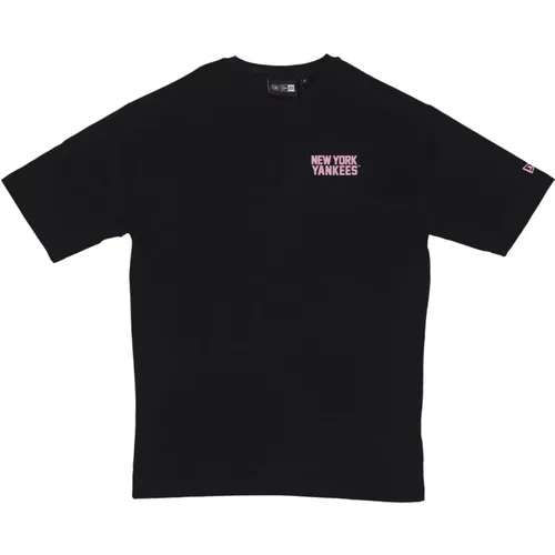 Yankees Wordmark Oversize Tee Schwarz/Rosa , Herren, Größe: M - new era - Modalova