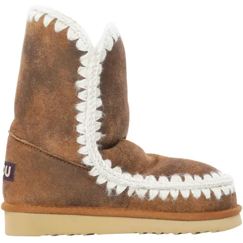 Vintage Sheepskin Braune Winterstiefel , Damen, Größe: 40 EU - Mou - Modalova