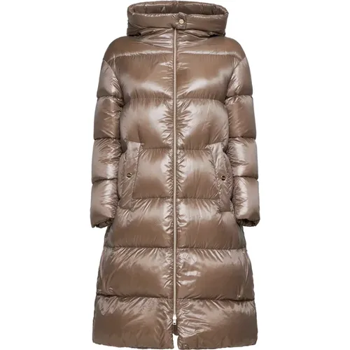 Quilted A-line Parka in Dove Grey , female, Sizes: XL, M, S, XS, 2XS, L - Herno - Modalova