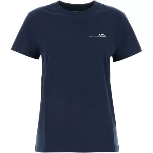 Stylisches Navy Baumwoll T-Shirt , Damen, Größe: S - A.P.C. - Modalova