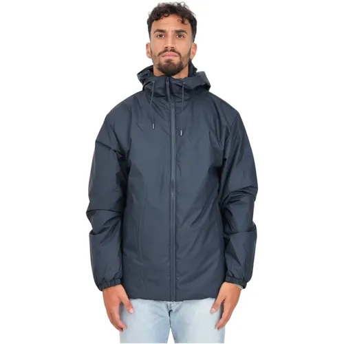 Blaue Isolierte Jacke Lohja , Herren, Größe: L - Rains - Modalova