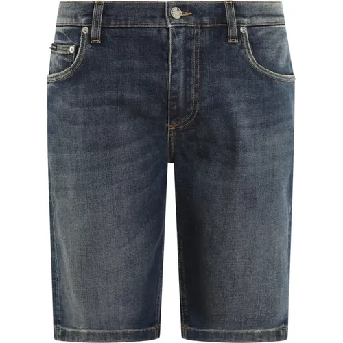 Stretch Denim Shorts in Blau , Herren, Größe: XS - Dolce & Gabbana - Modalova