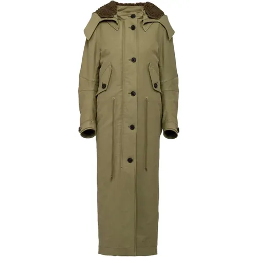 Military Long Parka with Removable Hood , female, Sizes: XS, S - Prada - Modalova