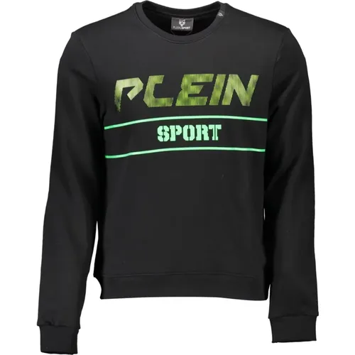 Schwarzer Sweatshirt mit Druck und Langen Ärmeln , Herren, Größe: M - Plein Sport - Modalova