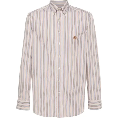 Striped Pegasus Embroidered Shirt , male, Sizes: M, S - ETRO - Modalova