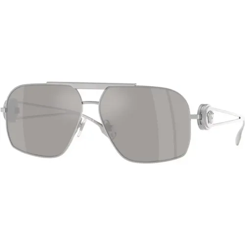 Silber Verspiegelte Sonnenbrille - Versace - Modalova
