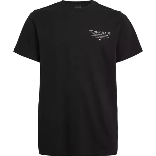 Herren Essential Grafik T-Shirt , Herren, Größe: L - Tommy Jeans - Modalova