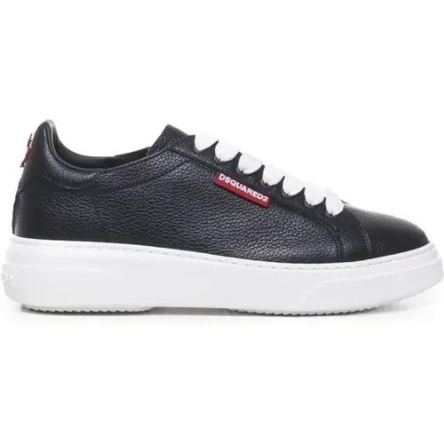 Schwarze Baumwolle Elastan Sneakers , Herren, Größe: 39 EU - Dsquared2 - Modalova