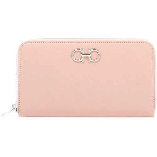 Gancini Leather Continental Wallet , female, Sizes: ONE SIZE - Salvatore Ferragamo - Modalova