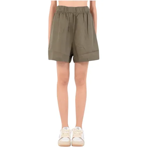Linen Elastic Waist Shorts , female, Sizes: S, M, L, XL - Hinnominate - Modalova