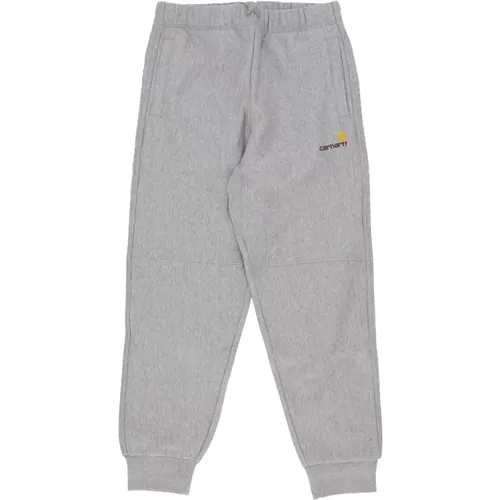 Amerikanisches Script Jogging Sweatpants Grau Heather , Herren, Größe: M - Carhartt WIP - Modalova