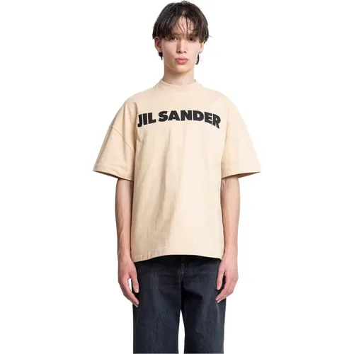 Dunkler Sand Logo T-Shirt , Herren, Größe: L - Jil Sander - Modalova