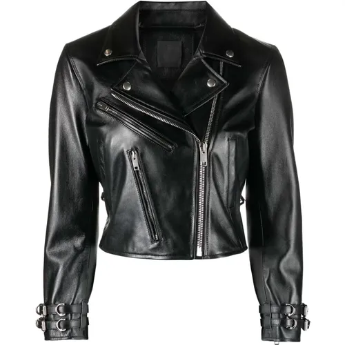 Leather biker jacket , female, Sizes: M - Givenchy - Modalova