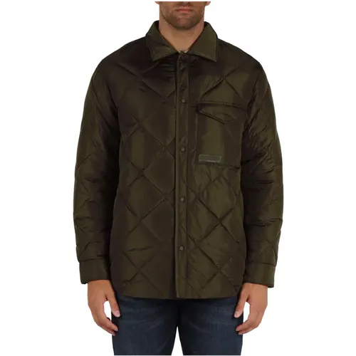 Steppjacke mit Frontlogo-Patch , Herren, Größe: M - Armani Exchange - Modalova