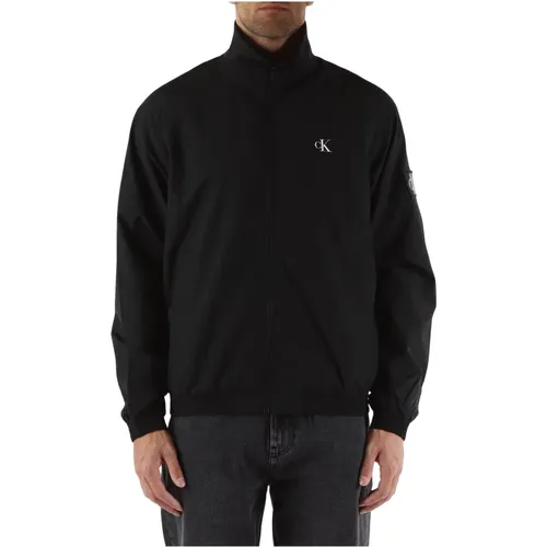 Technical fabric jacket with front logo print , male, Sizes: L, 3XL, S, 2XL, XL, M - Calvin Klein Jeans - Modalova