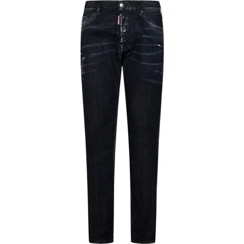 Slim-Fit Destroyed Denim Jeans , male, Sizes: L, 2XL - Dsquared2 - Modalova
