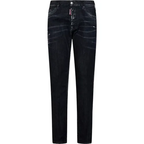 Slim-Fit Destroyed Denim Jeans , male, Sizes: L, 2XL, S - Dsquared2 - Modalova