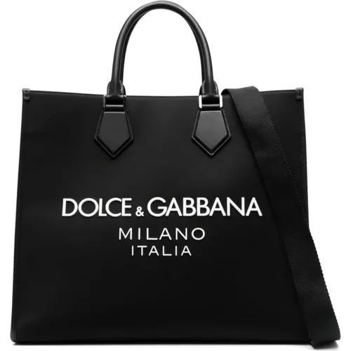 Logo-Embossed Tote Bag in , male, Sizes: ONE SIZE - Dolce & Gabbana - Modalova
