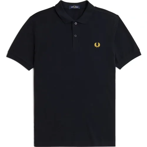 Navy Honeycomb Polo Slim Fit , Herren, Größe: 2XL - Fred Perry - Modalova