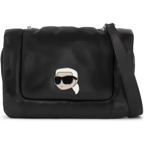 Gepolsterte ikonische schwarze Tasche - Karl Lagerfeld - Modalova