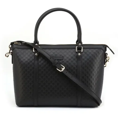 Leather Tote Bag with Adjustable Strap and Zipper Closure , female, Sizes: ONE SIZE - Gucci - Modalova