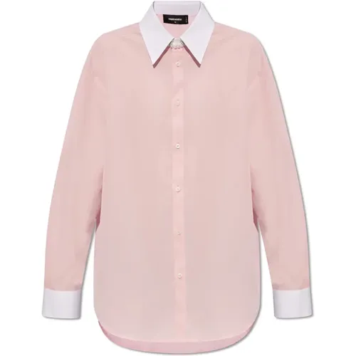 Shirt mit Logo , Damen, Größe: 2XS - Dsquared2 - Modalova