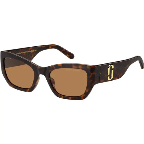 Stylish Sunglasses in Havana/ , female, Sizes: 53 MM - Marc Jacobs - Modalova