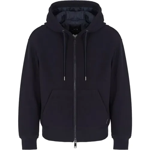 Padded Zip-Up Hooded Coat , male, Sizes: S, XL, M - Armani Exchange - Modalova