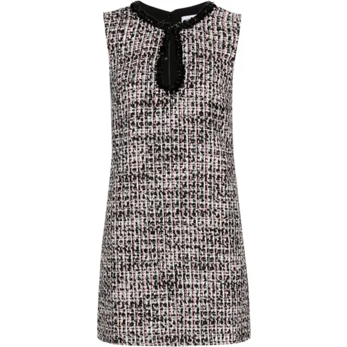 White Sequin Bouclé Dress , female, Sizes: M, S - Self Portrait - Modalova