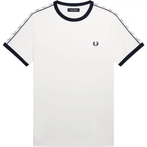 Ringer T-Shirt im 90er Jahre Stil mit Laurel Crown Tape , Herren, Größe: XL - Fred Perry - Modalova